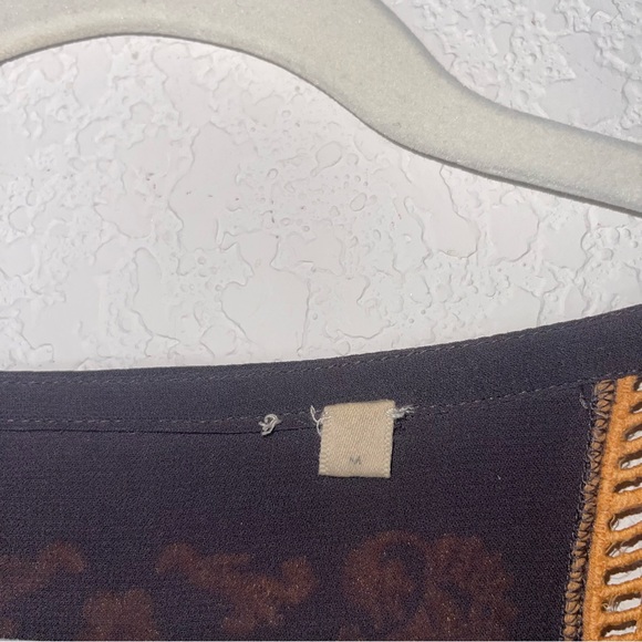 Anthropologie Vanessa Virginia Antala Peplum Top grey orange embroidered size M - Picture 9 of 15